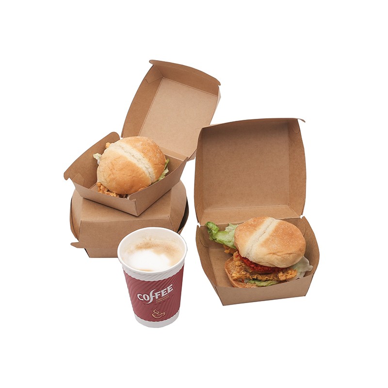 Scatola per hamburger in carta biodegradabile riciclabile