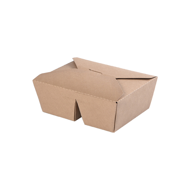 Scatola da asporto in carta Kraft Bento Box piegata con due scomparti divisi