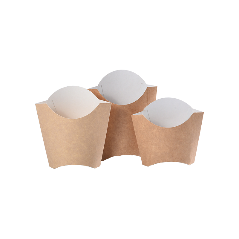 Porta patatine usa e getta, bicchieri di carta per patatine fritte, bicchieri per salumi, paletta per patatine Kraft