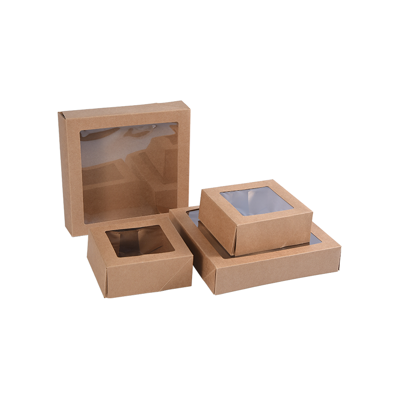 Scatole per torte piccole in Kraft marrone per porzioni di torta - Scatole per biscotti/brownie da forno - Scatole per imballaggio di torte in cartone per dolcetti/regali